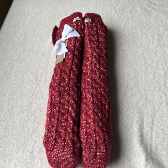 UGG Laila Bow Fleece Lined Socks in Kiss/ Silver - Picture 12 of 12